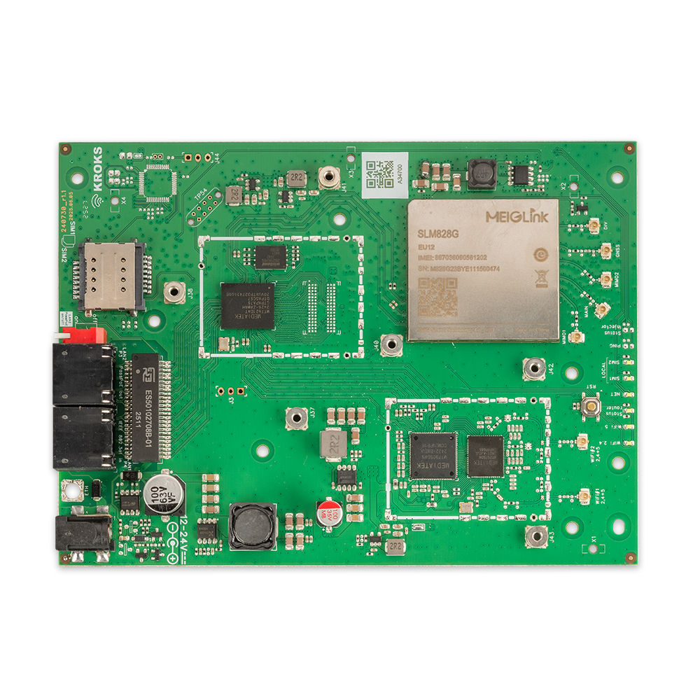 Kroks Rt-Brd m12-G гигабитный роутер с модемом LTE cat.12 для установки в гермобокс 256 ОЗУ