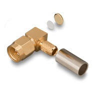 Разъем SMA(male) на кабель RG-142, обжимной, угловой до 6 ГГц